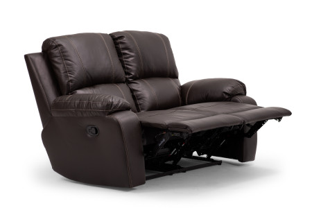 Charlton 2 Seater Leather Recliner - Brown Recliner Couches - 7