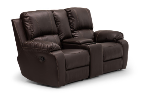 Charlton 2 Seater Leather Cinema Recliner - Brown Recliner Couches - 5
