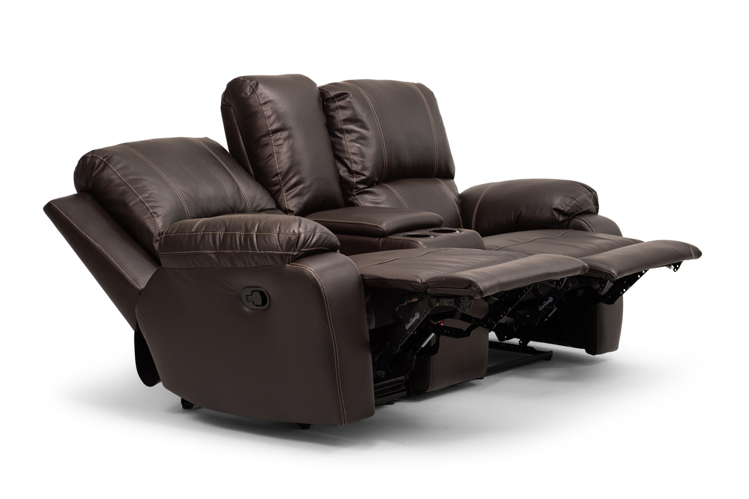 Charlton 2 Seater Leather Cinema Recliner - Brown Recliner Couches - 3