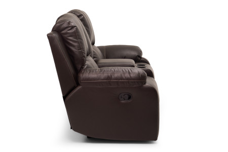 Charlton 2 Seater Leather Cinema Recliner - Brown Recliner Couches - 8