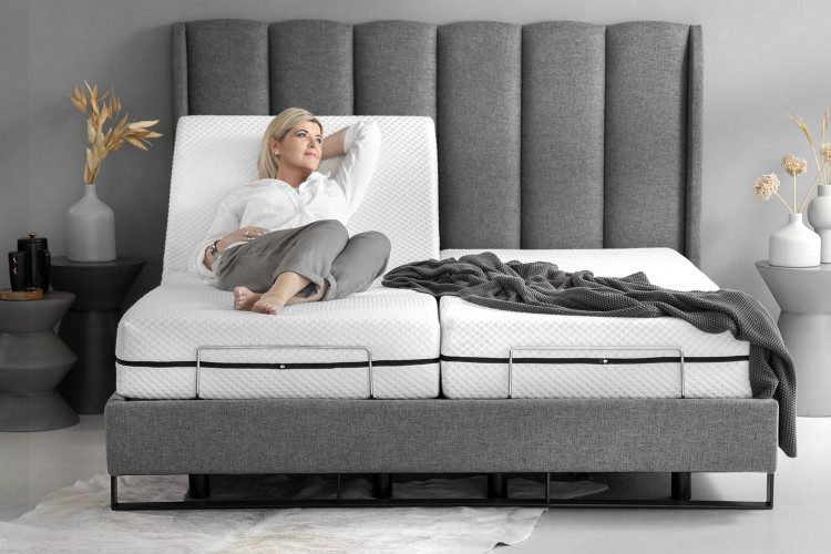 SlumberFlex Corina Adjustable Bed King XL - Ash Adjustable King XL Beds - 1