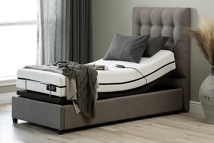 SlumberFlex Adjustable Bed  Single XL - Alaska Grey Adjustable Single XL Beds - 1