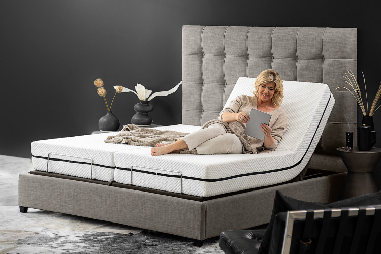 SlumberFlex Adjustable Bed  King XL - Alaska Grey Adjustable King XL Beds - 1