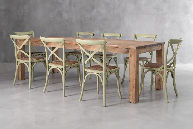 Vancouver La Rochelle 8 Seater Dining Set - 2.4m - Rustic Sage 8 Seater Dining Sets - 1