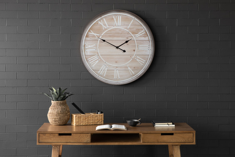 Large Wooden Wall Clock Clocks - 1