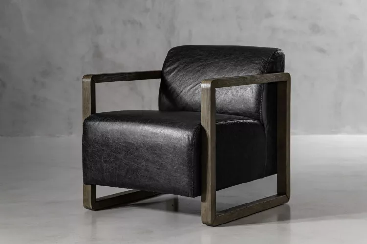 Baku Leather Armchair - Black Occasional Chairs - 1