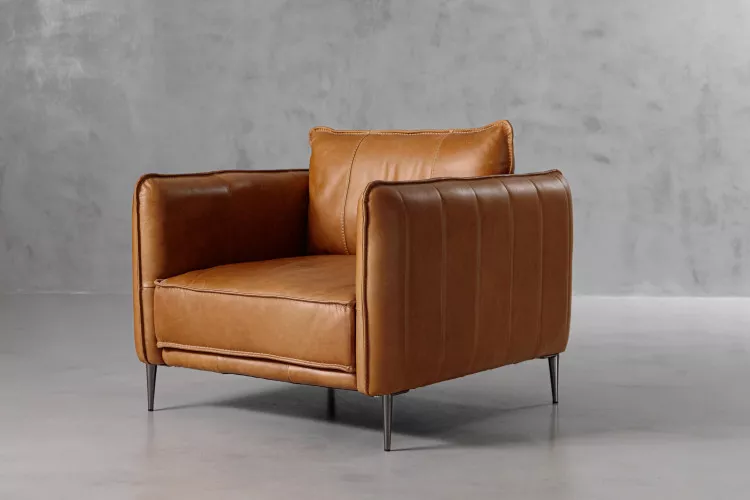 Ottavia Leather Armchair - Desert Tan Armchairs - 1