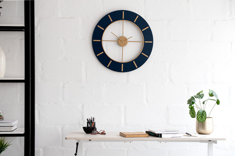 Tomkin Wall Clock - Blue & Gold Clocks - 1