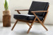 Salvino Leather Armchair - Black Armchairs - 1