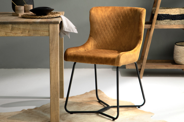 Mayfield Dining Chair - Aged Mustard -