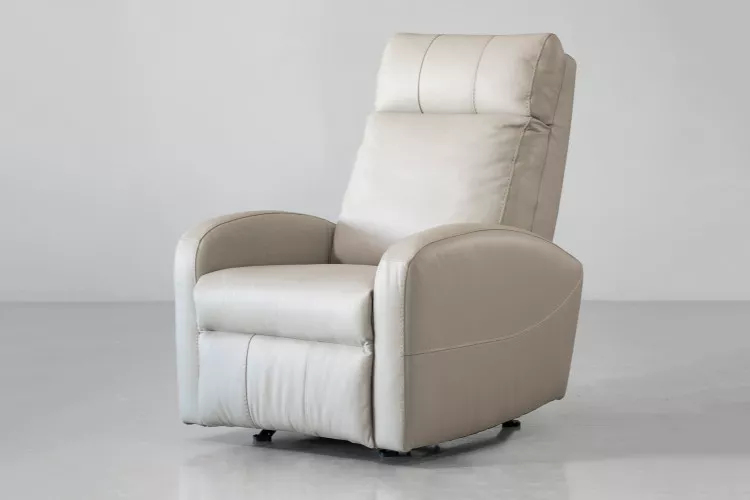 Benton Leather Rocker Recliner - Taupe Recliner Couches - 1