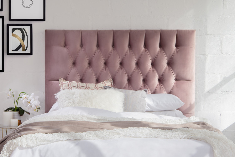Catherine Bed - Queen XL | Velvet Pink
