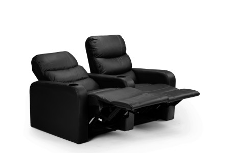 Cinema Pro 2 Seater Recliner - Black Recliner Couches - 4