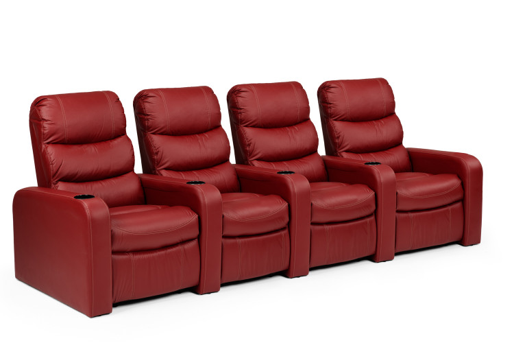 Cinema Pro 4 Seater Recliner - Red Recliner Couches - 1