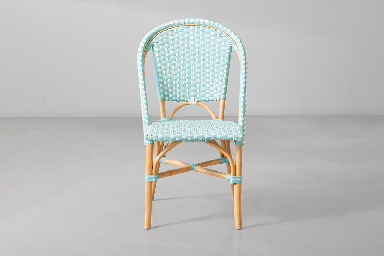Carcel Dining Chair - Light Teal & White -
