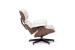 Snowden Leather Lounge Chair  - White Leather Loungers - 5