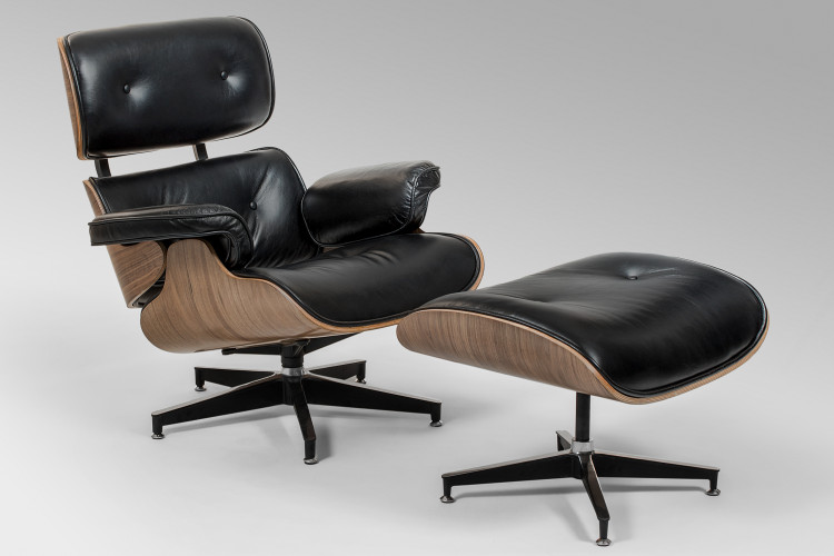 Snowden Leather Lounge Chair  - Black Leather Loungers - 1