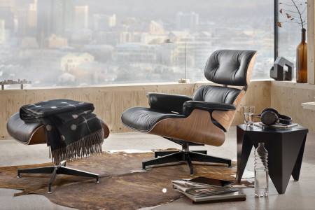 Snowden Leather Lounge Chair  - Black Leather Loungers - 1