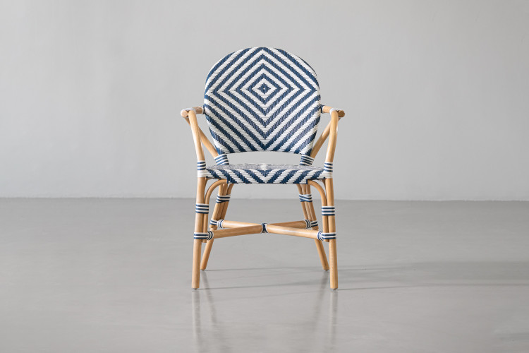 Coria French Bistro Chair - Navy & White Dining Chairs - 1