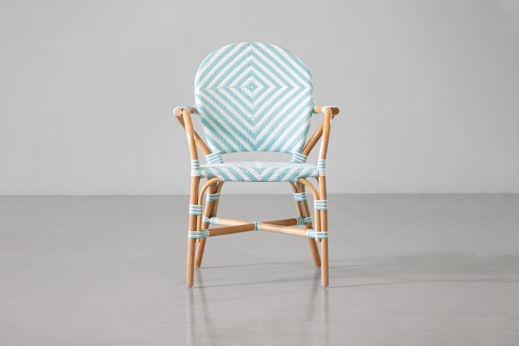 Coria French Bistro Chair - Light Teal & White Dining Chairs - 1
