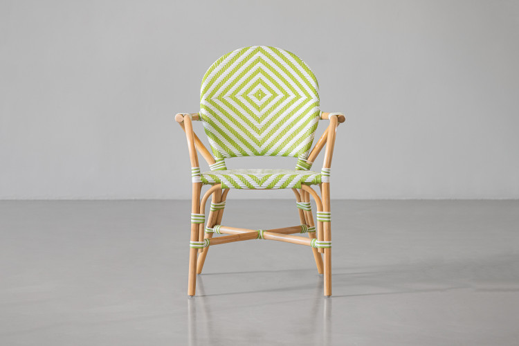 Coria French Bistro Chair - Green & White Dining Chairs - 1
