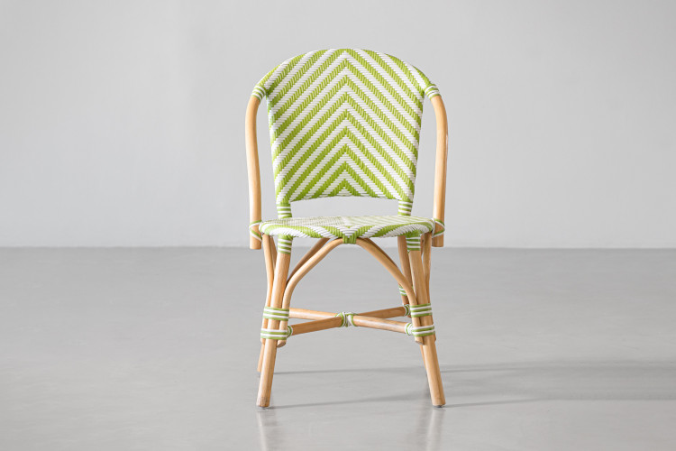 Tara French Bistro Chair - Green & White -