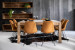Montreal Square + Enzo 8 Seater Dining Set 1.5m - Aged Mustard -