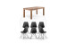 Montreal Enzo 6 Seater Dining Set - 1.6m - Aged Mercury -