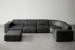Jagger Leather Modular - Grand Corner Couch with Ottoman - Lead Leather Modular Couches - 2