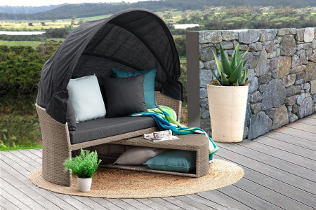 Burma Patio Daybed - Stone Patio Daybeds - 1