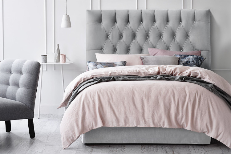 Catherine Diamond Tufted Bed - Queen XL | Bedroom | Headboards -