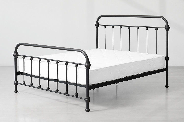 Mckenzie Metal Bed Base - Queen  - Matte Black -