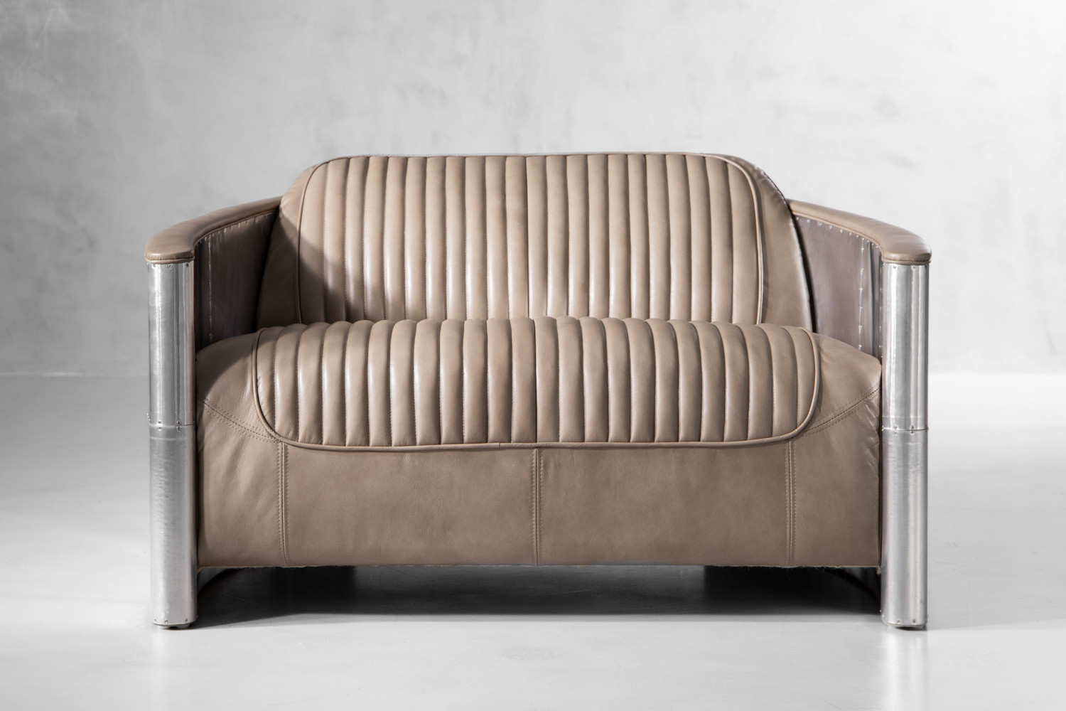 Spitfire 2 Seater Leather Couch - Smoke 2 Seater Couches - 1