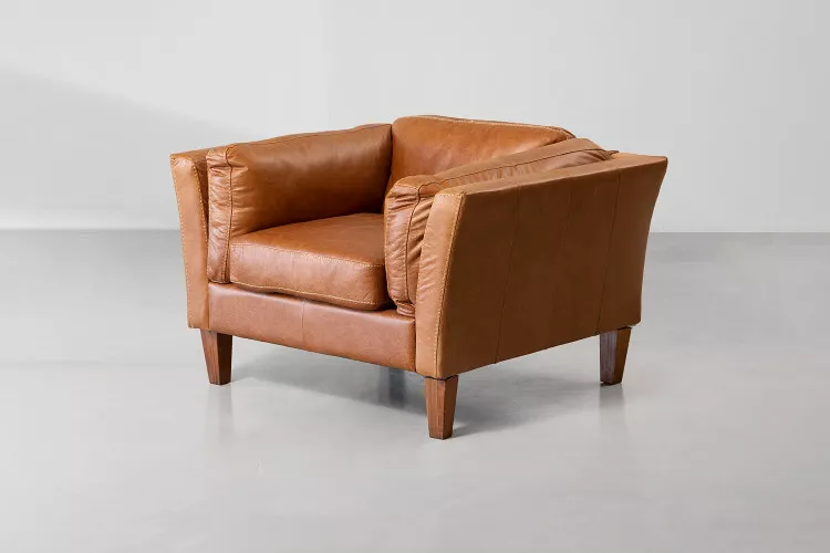 Granger Leather Armchair - Vintage Tan Armchairs - 1