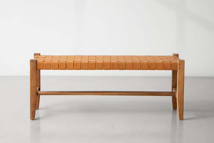 Zachary Leather Bench - Tan Benches - 1