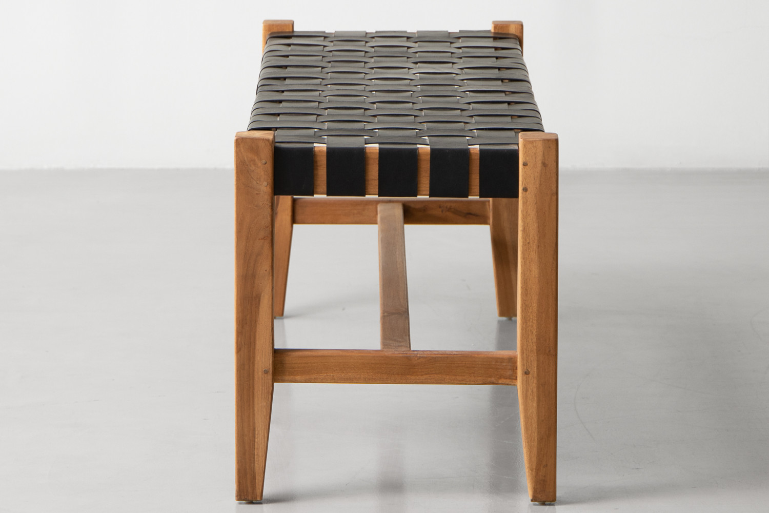 what we want STEPBENCH_HALF ウォールナット Zachary Leather Bench - Black For Sale | Cielo