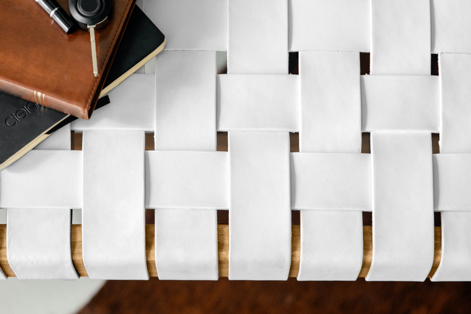 Zachary Leather Bench - White For Sale | Cielo