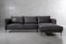 Ottavia Leather L Shape Couch - Charcoal L-Shape Couches - 1