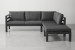 Tirana Corner Patio Lounge Set - Matte Black & Grey