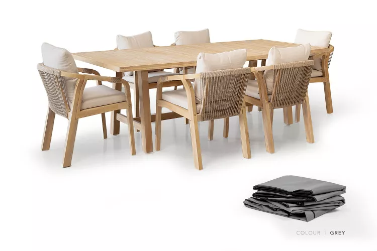 Protective Cover- Luciana Dining Set 2.3m - Grey Protective Covers - 1