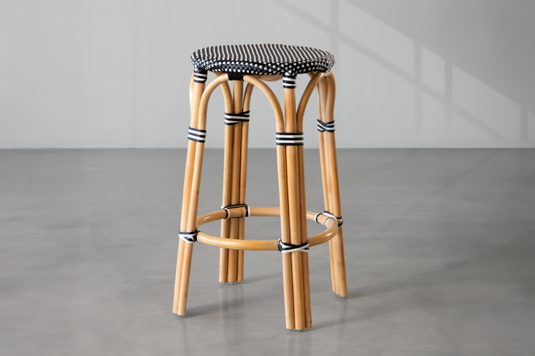Serteˊ Bar Stool - Black & White Bar & Counter Chairs - 1