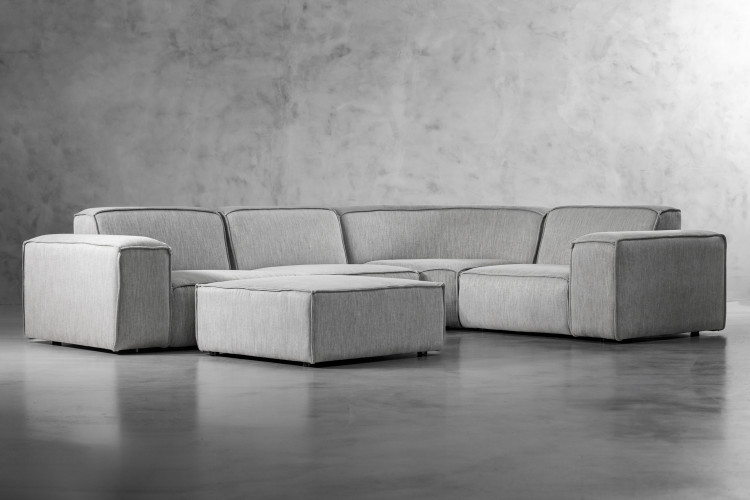 Jagger Modular - Corner Couch With Ottoman - Mist - 1