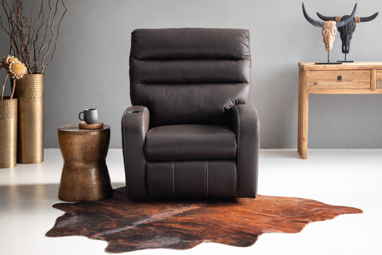 Fraser Single Leather Recliner - Coco Single Recliners - 1