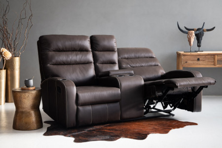 Fraser 2 Seater Leather Cinema Recliner - Coco 2 Seater Recliners - 2