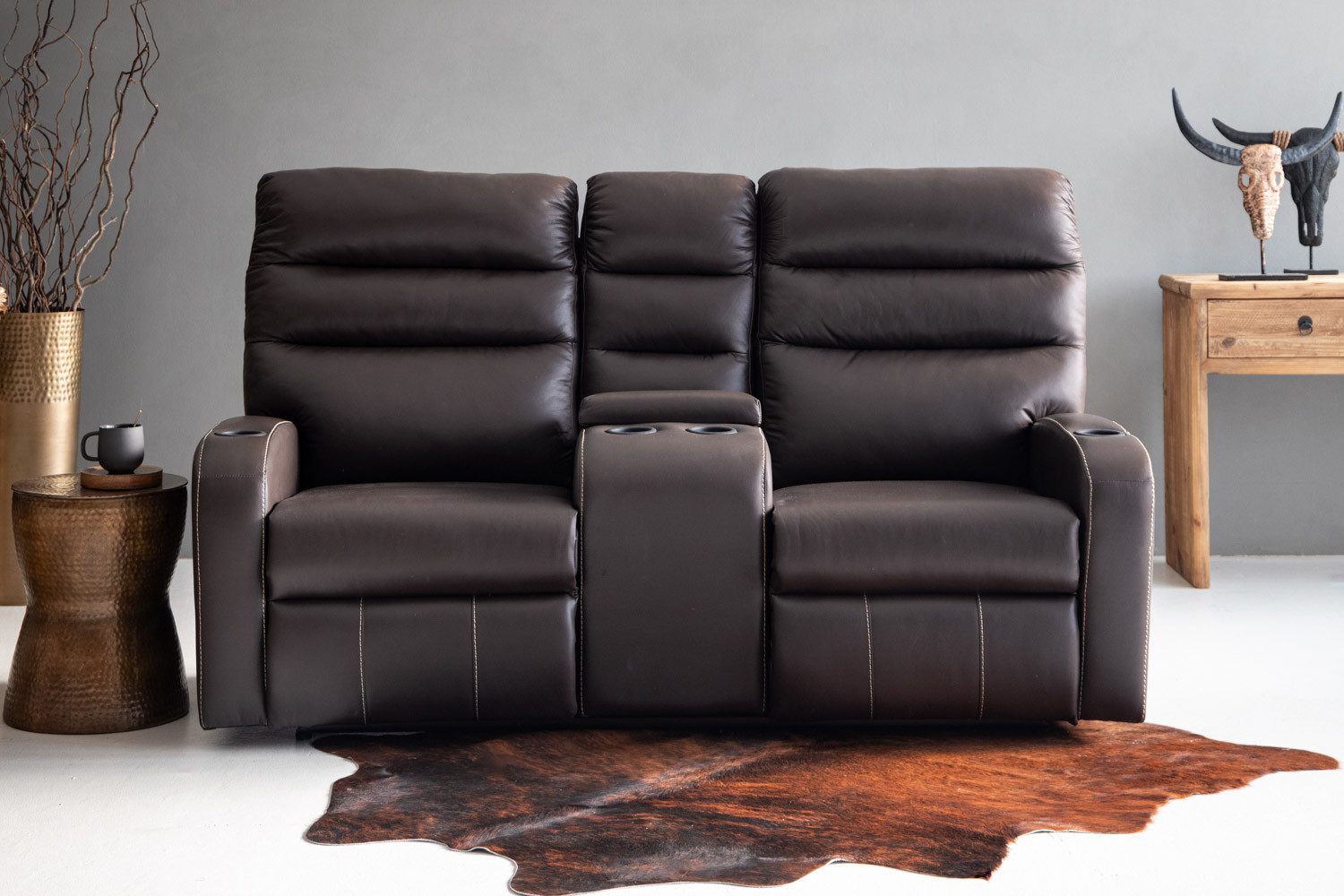 Fraser 2 Seater Leather Cinema Recliner - Coco 2 Seater Recliners - 1