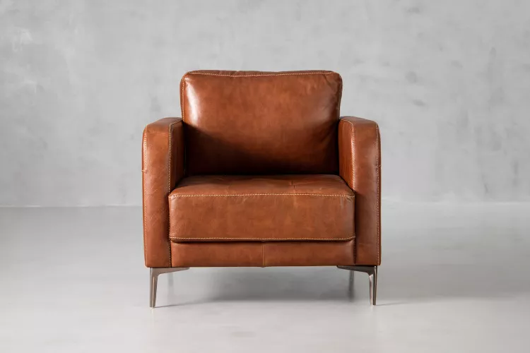 Hayden Leather Armchair - Burnt Tan Armchairs - 1