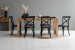 Vancouver La Rochelle 6 Seater Dining Set - 1.6m - Rustic Black 6 Seater Dining Sets - 1