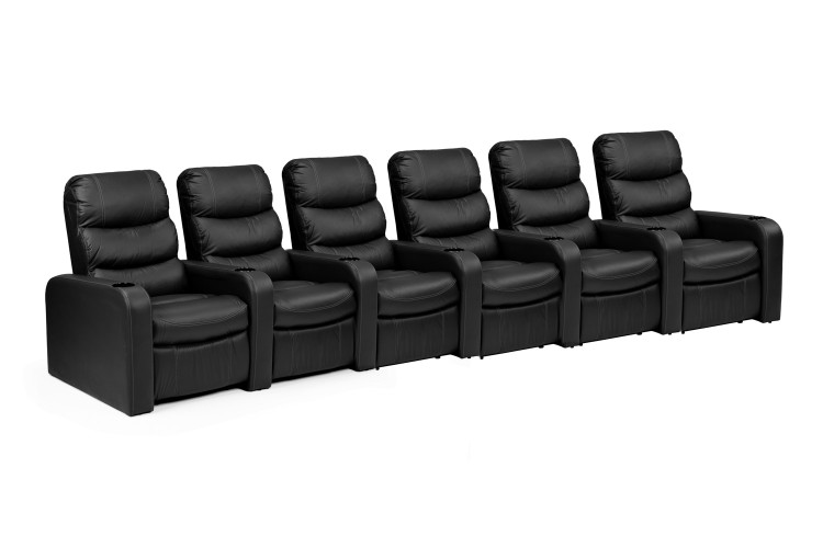 Cinema Pro 6 Seater Recliner - Black Cinema Recliners - 1