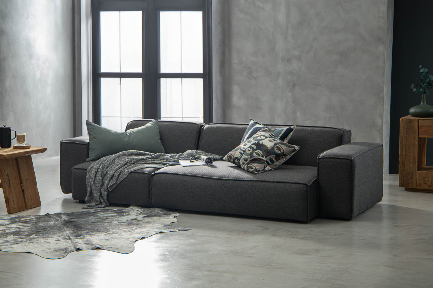 一点モノ DRUM SOFA by CHARCOAL GREEN×gleam特注 Jagger Max Modular - 4-Seater Couch - Shadow | Cielo
