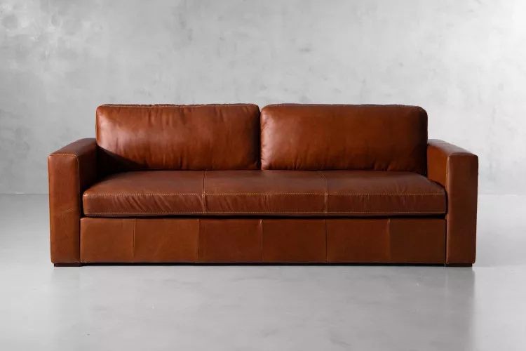 Archer Leather 4-Seater Couch - Burnt Tan 4 Seater Leather Couches - 1
